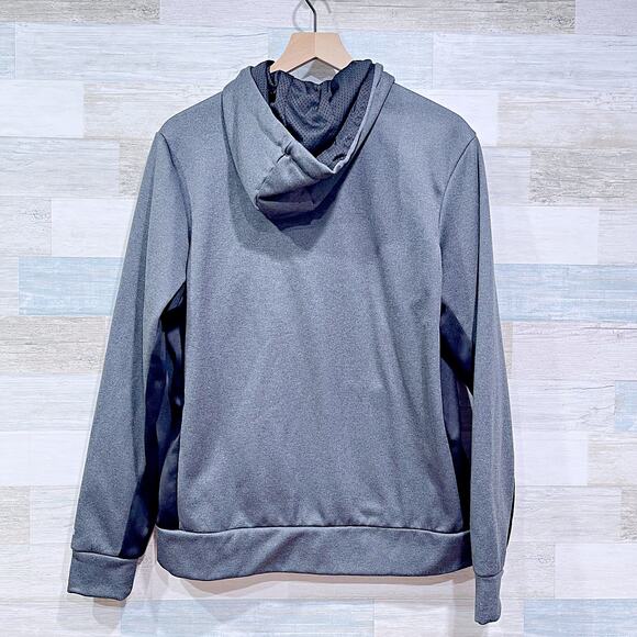 Spyder Active ProWeb Performance Fleece Hoodie Gray Kangaroo Pocket Mens Medium - Picture 4 of 7